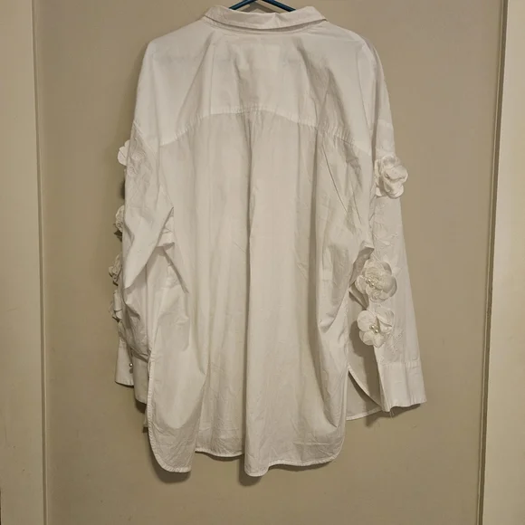 Maeve White Floral Button Down Shirt - Picture 6 of 8